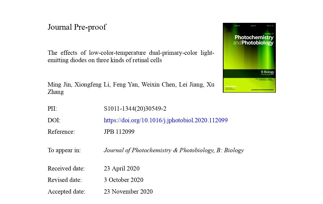 LED lighting with stimulation in low blue wavelengths causes retinal damage, confirmed a team of Chinese researchers.